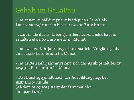 Schaubild: Dieses Gehalt bekommst du im GaLaBau